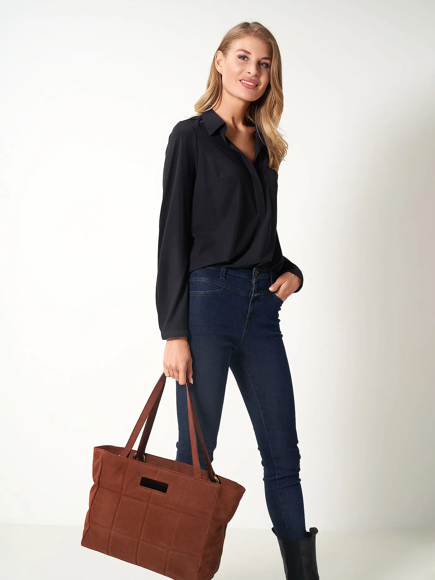 JULIA SKERGETH | Ledertasche - Shopper THE QUILTED BAG SOFT SUEDE | 